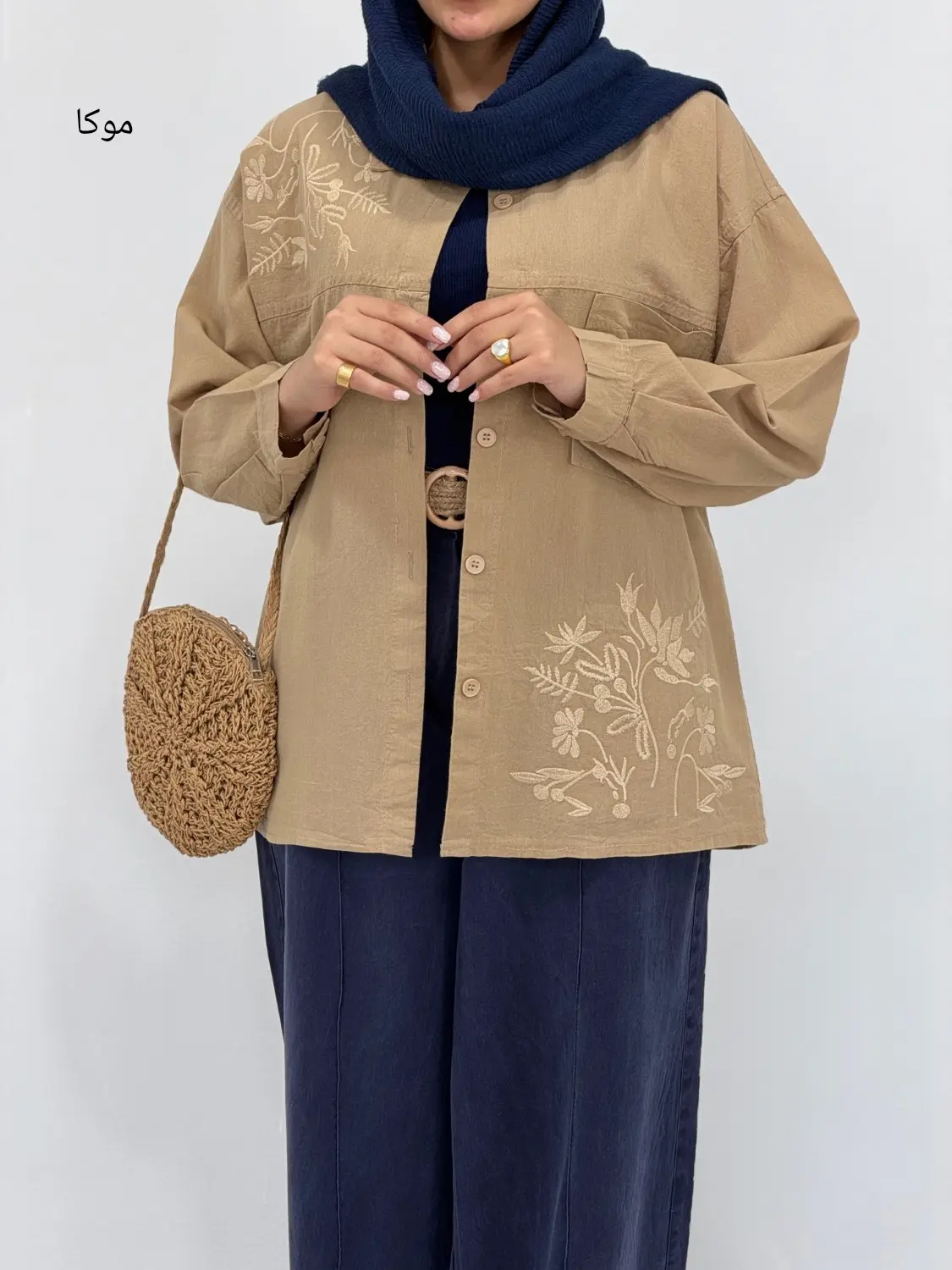 مانتو لینن گلدوزی ترمه